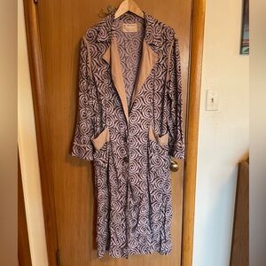 Free People Linen Trench Coat Robe Duster Size M